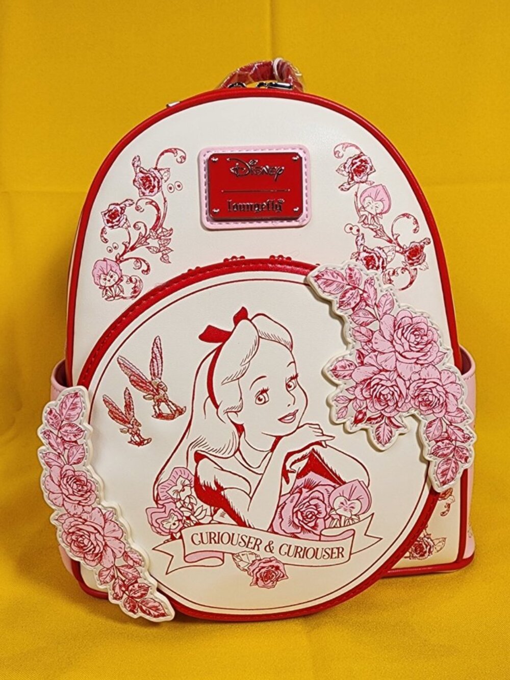 Loungefly Disney Alice in Wonderland Tonal Alice Floral Mini Backpack NEW